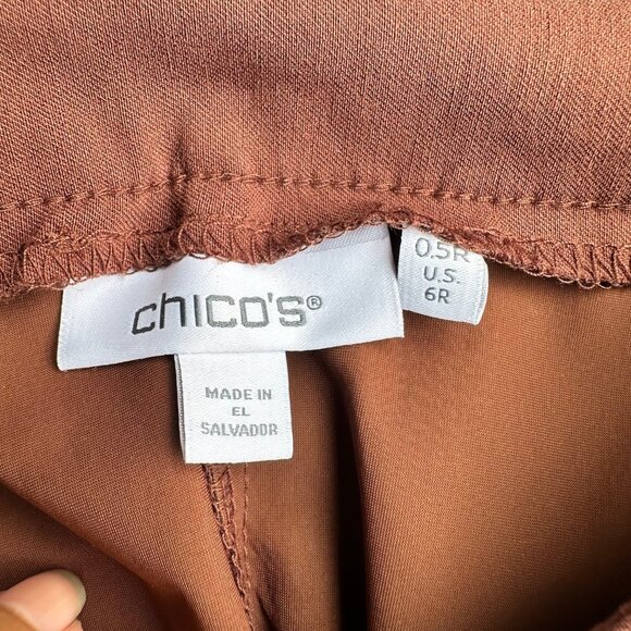 Chicos Pants Womens Size 6 Regular Brown Trousers Chic Office Travel Interview - Picture 2 of 13